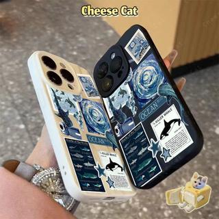 Cá Voi Thẻ 3D Xếp Ly Họa Tiết Ốp Lưng Điện Thoại iPhone 11 12 13 14 15 Plus 16 17 Pro Max Xs Max XR 7 8 Plus SE