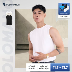 Áo thun nam TANKTOP, áo ba lỗ cotton thấm hút, tôn dáng đứng form - POLOMANOR