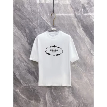 Áo thun Prada / Áo thun Prada Nam Nữ Áo thun ngắn tay in hình Áo mặc bên ngoài Áo hợp thời trang Áo nam hàng đầu Quần áo nam thông thường 100 bông nguyên chất H5JG