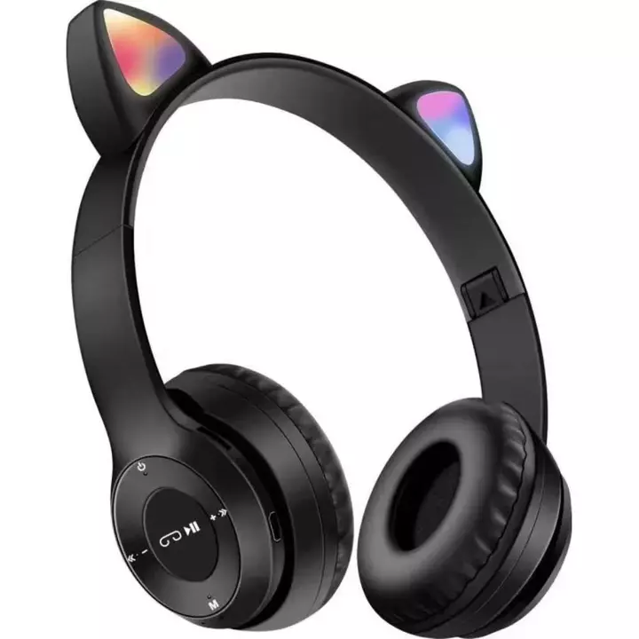 Tai nghe không dây tai mèo HEFEI, Tai nghe Bluetooth tai mèo phát sáng có thể gập lại, Tai nghe bảo vệ chuyển màu Bluetooth thời trang Tai nghe máy tí – 5