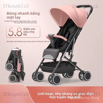 Xe đẩy em bé/Xe đẩy cho béXe đẩy em bé có thể ngả lưng, xe đẩy siêu nhẹ kiểu ô, gấp gọn chỉ bằng một nút bấm, xe đẩy em
