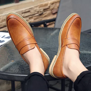Giày da nam mới mùa xuân, giày lười nam lịch lãm, giày công sở, giày bán buôn Ôn Châu, giày da trắng cho nam.