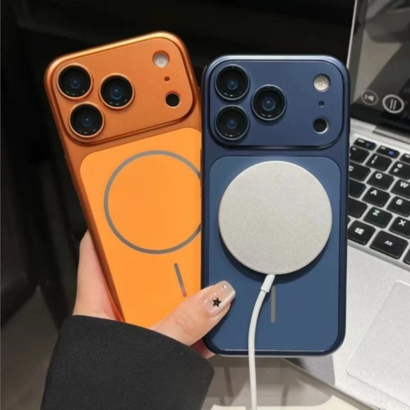 Ốp Điện Thoại Dark Cherry Matte Cho IPhone 18 Pro Max 17 16 15 14 13 Pro Max 17Pro Ốp Lưng Sạc Không Dây Từ Tính Có Vỏ Ống Kính Máy Ảnh Bảo Vệ Chống Sốc Ốp Lưng Cứng