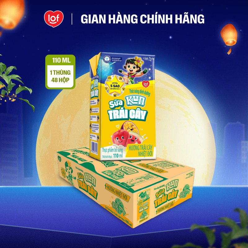Sữa trái cây KUN vị trái cây nhiệt đới thùng 48 hộp x 110ml