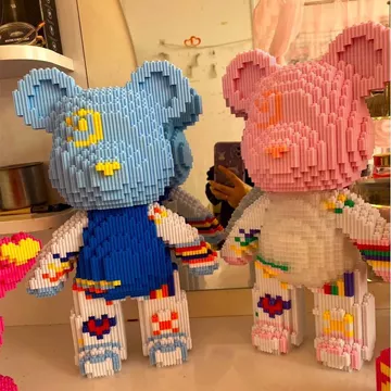 Đồ chơi giáo dục Tương thích với đồ chơi xếp hình LEGO Tương thích với LEGO về hàng hóa Khuyến nghị / Khối xây dựng gấu bạo lực LEGO Xanh hồng tương thích Đồ trang trí xếp hình hạt nhỏ Đồ chơi lắp ráp