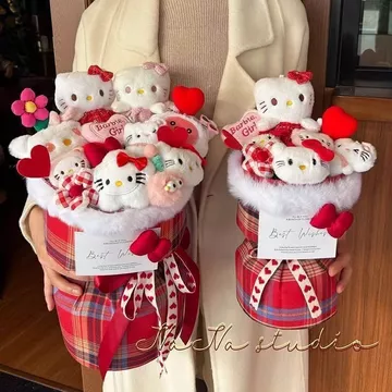🔥Dễ thương Sinh Nhật Bouquet gấu bông tặng bạn gái Làm Quà Tặng Bạn Gái HelloKitty Hello Kitty Hoạt Hình Búp Bê Bó Hoa Quà Tặng Sinh Nhật Cho Bé Gái Bé Gái Bạn Gái