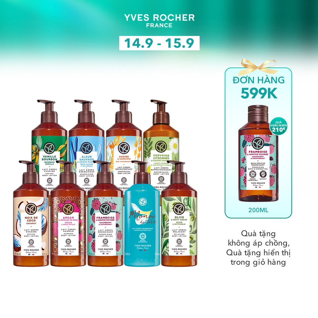 Sữa dưỡng thể thiên nhiên Yves Rocher Body Lotion 390ml (đa dạng mùi hương)