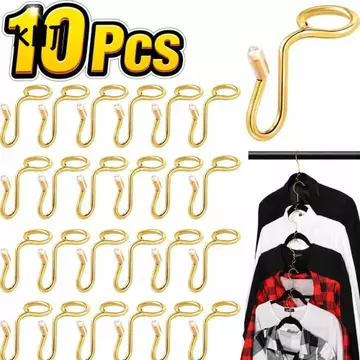 KHJ 10 Cái Móc Kết Nối Móc Treo, Móc Treo Quần Áo Kim Loại Nhiều Lớp Móc Mở Rộng, Thực Tế Tiết Kiệm Không Gian Quần Áo Móc Treo Móc Tủ Quần Áo Lưu Trữ Quần Áo