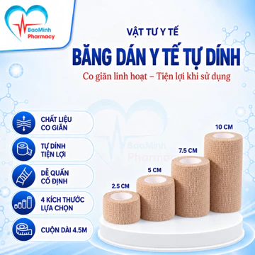 Hoả Tốc Băng Thun Y Tế Tự Dính, Băng Cuộn Vết Thương Không Cần Ghim, Băng Gạc Sơ Cứu Chấn Thương