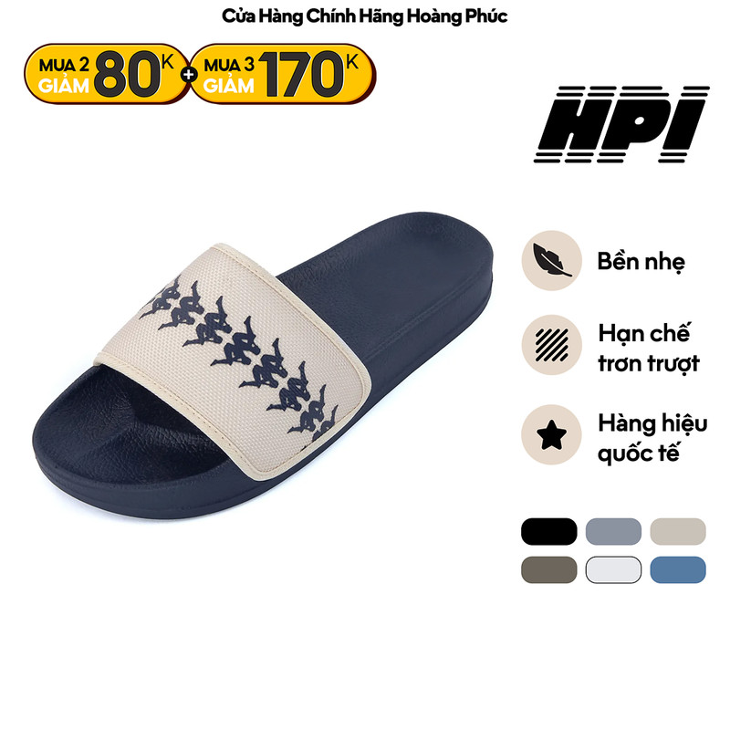 Dép Quai Ngang Nam Nữ KAPPA Quai Vải Đế PVC Nhẹ Êm Chống Trơn Chịu Nhiệt Tốt Đi Biển Có Nhiều Màu 381M77W