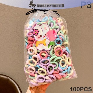 Onetimingfine 100 Chiếc Dây Buộc Tóc Cho Trẻ Em Nhiều Màu Sắc Nylon Scrunchie Dây Buộc Tóc Dây Cao Su Trẻ Em Co Giãn Tóc Bé Gái Phụ Kiện Tóc VN