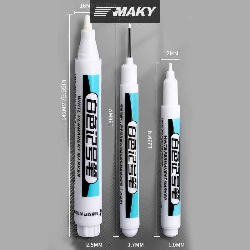 Newwellknownepic 0.7 / 1.0 / 2.5mm Bút đánh dấu màu trắng chống thấm nước Sơn Tread Bút lốp ô tô Paing VN