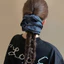 Scrunchie xù bốn lớp vải đàn hồi, kẻ sọc lớn - Phong cách vintage