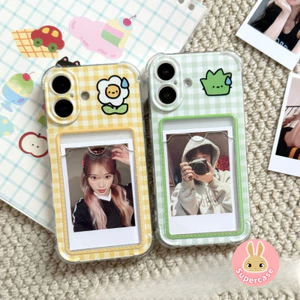 Lưới Hoa Cỏ Đựng Thẻ Ốp lưng Cho iPhone 17 Air 16 15 14 13 12 Mini 11 Pro XR XS Max X SE3 SE2 8 7 6 Plus Phim Hoạt Hình Dễ Thương Nơi Chụp Ảnh Ốp Lưng Mềm Trong Suốt