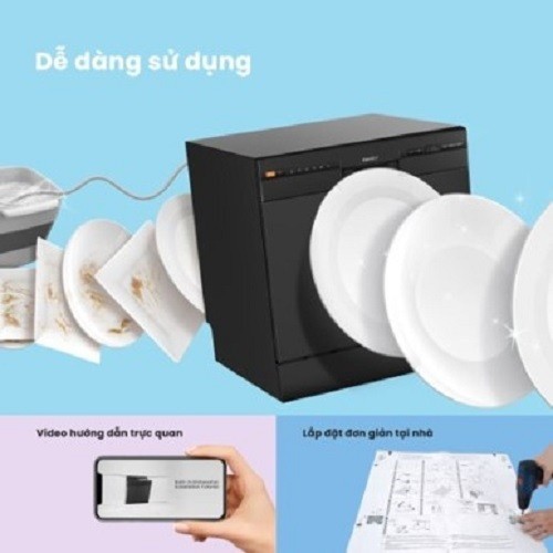 [Shopee Lắp đặt 0Đ HCM/HN] Máy rửa chén độc lập Comfee​ CDW-8F60RB 10 bộ - Bảo hành chính hãng 24 tháng