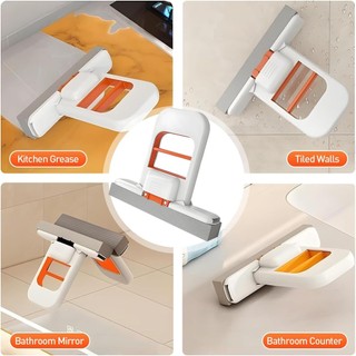 Cây lau nhà mini Cây lau nhà để bàn có thể gập lại mini Cây lau nhà xốp mini cho không gian nhỏ Hệ thống làm sạch sử dụng ướt và khô Cây lau nhà nhỏ cho nhà bếp phòng tắm Kính để bàn Xám