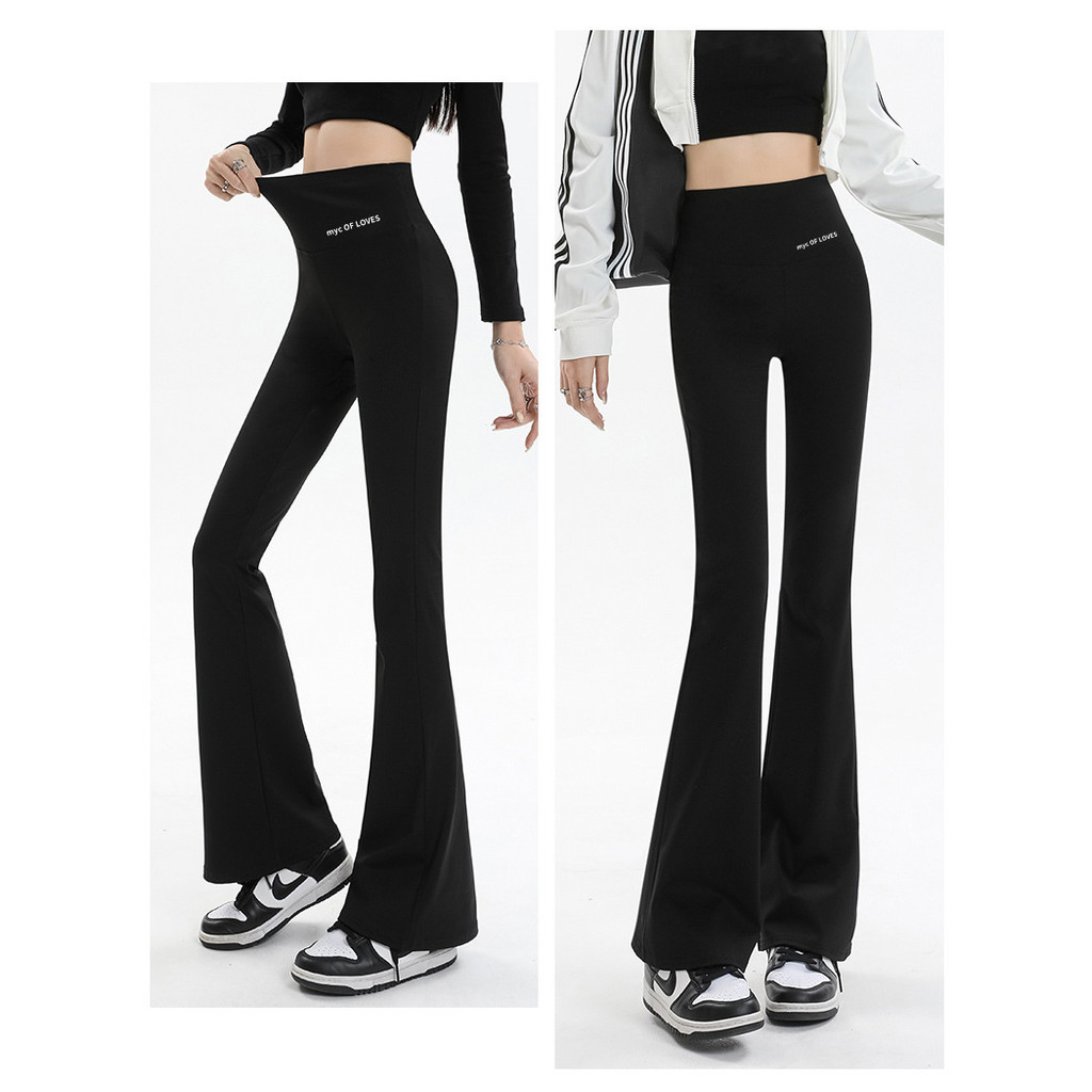 Quần loe màu đen chắc chắn dành cho nữ Quần legging vừa vặn