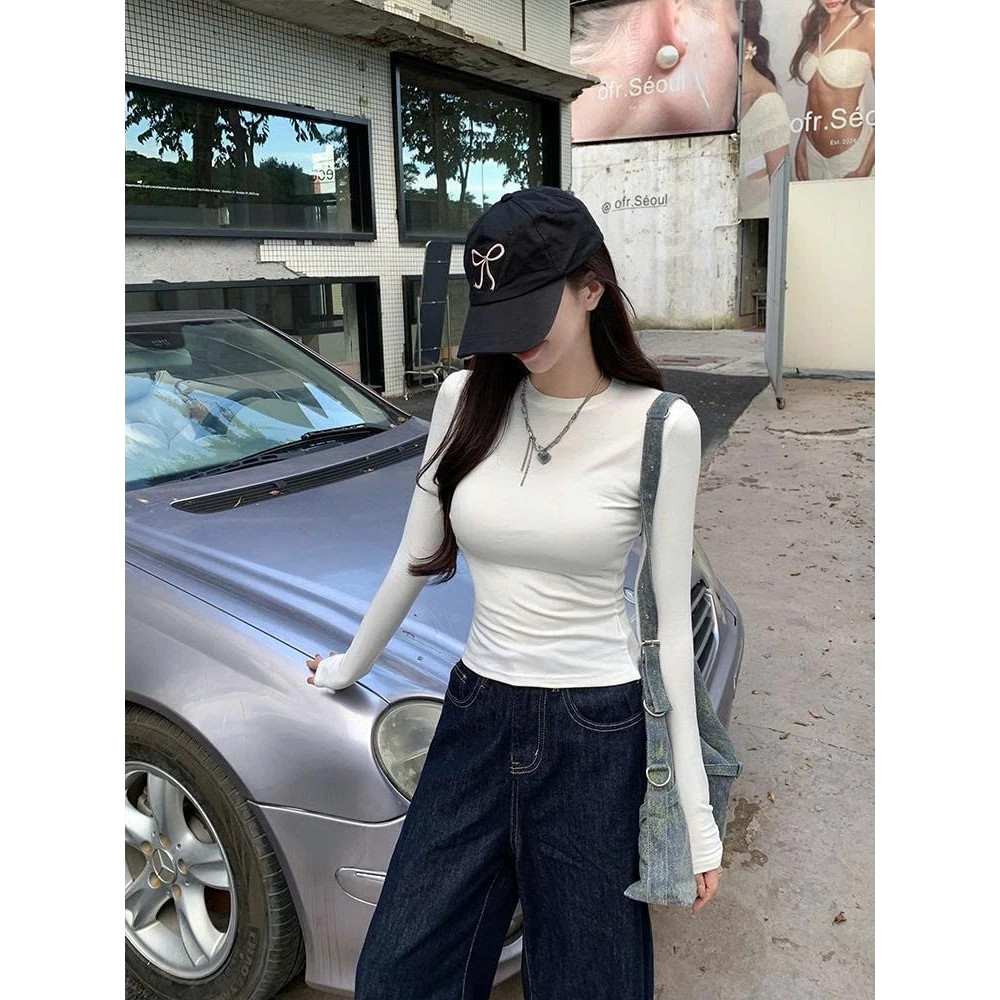 Áo thun nữ giữ nhiệt dài tay,Áo thun basic ôm body trơn nhiều màu chất liệu cotton mềm mịn_A709