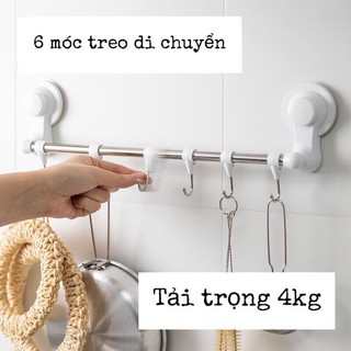 [ Hàng hot - siêu đẹp ] Thanh dán tường có 6 móc treo đồ - đa năng, siêu chắc