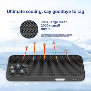 Lưới Tổ Ong Khu Tản Nhiệt Ống Kính Phim Kinh Doanh Vỏ Điện Thoại Cho iPhone 16 15 14 13 Pro Max Cover