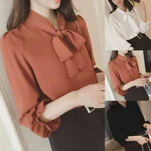 Áo Nữ Cổ Tròn Áo Sơ Mi Công Sở Nhẹ Co Giãn Màu Trơn Xuân Hè