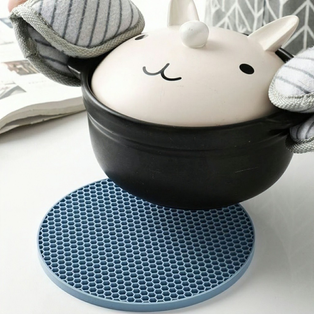 Miếng lót nồi silicon chống nóng chống trượt chịu nhiệt 230 độ C, đế lót nồi nhiều màu sắc FE123