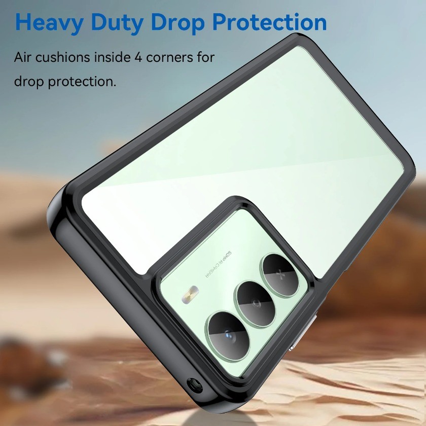 Dành Cho Realme V70 Ốp Lưng Trong Suốt Realme V70 V70S Cover Coque Funda Cứng Trong Suốt Cạnh Mềm Chống Sốc Ốp Lưng Điện Thoại Realme V70