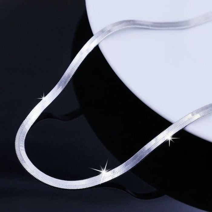 Bạc 925 4mm Dây Xích Vòng Cổ Nữ, Phong Cách Sang Trọng Cho Cặp Đôi