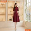 Đầm thiết kế BEMINE cổ đức có đai eo dáng chữ A phù hợp đi chơi-B143