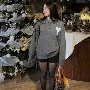 Áo Len Cổ Polo Chữ A Trái Tim KCloset Áo Polo Dày Dặn Dáng Rộng Nam Nữ NA41