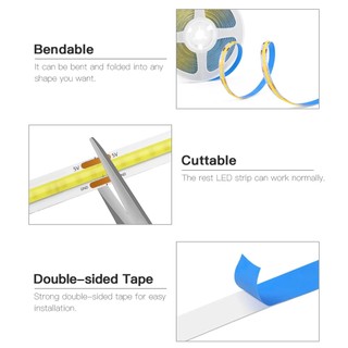 DC 5V USB Dải LED 2835 COB Diode Băng LED Ruy Băng Đèn Gương TV Đèn Nền Chiếu Sáng Trang Trí Phòng Đèn Dây LED Đèn 1M-5M