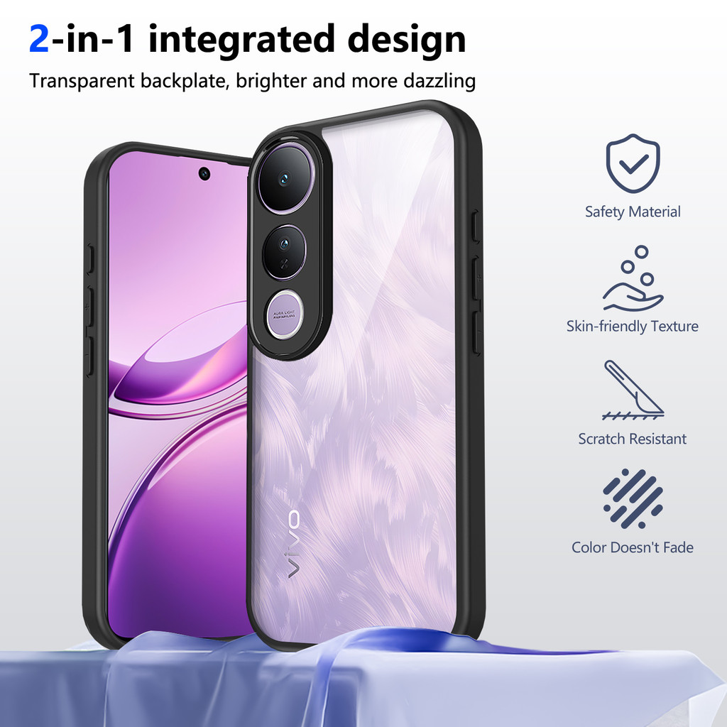 Ốp lưng Vivo V50 Lite 5G Vỏ trong suốt mờ thời trang cho Vivo V50 Lite Vỏ điện thoại