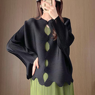 Áo Khoác Miyake Thu Đông, Thiết Kế Đơn Giản, Tay Dài, Chất Liệu Nhẹ