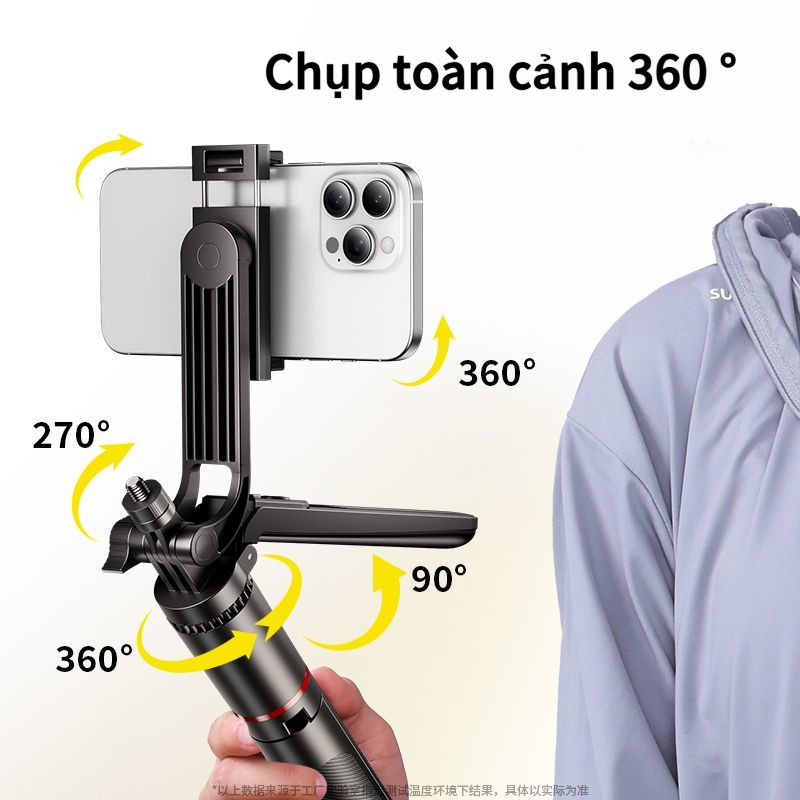 Gậy Tự Sướng 1,8m Chân Ba Chân Ổn Định, PTZ cầm tay，Có Bluetooth Tay Cầm, Phù Hợp Du Lịch & Hoạt Động Ngoài Trời