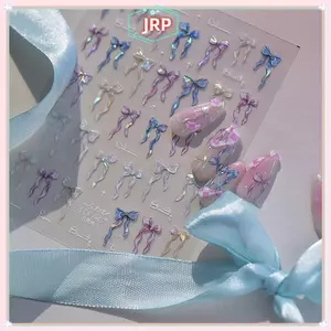 JRP Shining Aurora Seashells Light Bow Nail Stiers 5D Nail Art Design Đề can trang trí DIY Làm móng tay JRP