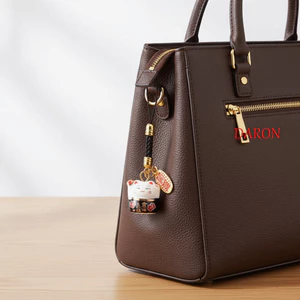 DARON Gốm May Mắn Mèo Điện Thoại Quyến Rũ, Phong Cách Nhăn Maneki Neko Dây Điện Thoại, Kim Loại Hoạt Hình Tinh Tế May Mắn Mèo Móc Chìa Khóa Sáng Tạo