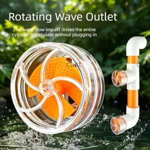 Vòi phun tạo sóng CAST, Lắp ổ cắm bể cá DIY bằng nhựa, Dòng chảy tự quay 360° Đầu nối dòng chảy trở lại màu cam xoay Bể san hô biển