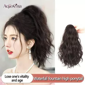 AqToCna Tổng Hợp Móng Vuốt Kẹp Đuôi Ngựa Phần Mở Rộng Tóc Ngắn Xoăn Tự Nhiên Đuôi Giả Tóc Cho Nữ Đuôi Ngựa Hairp AqToCna