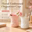 Ống đựng bút hoa nổi bóng đẹp hộp cắm cọ trang điểm bình hoa nhỏ decor bàn học phòng ngủ văn phòng quà tặng xinh góc bàn