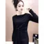 Áo thun dài tay cổ tròn mùa thu 2026 dành cho nữ phong cách phương Tây Giảm tuổi Slim-Fit Slim-Fit Slimmer Look Everyday Casual All-Match Base Top