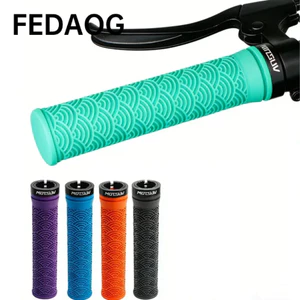 Tay cầm tay lái xe đạp FEDAOG, Khóa một mặt Vỏ tay lái xe đạp cao su chống trượt, Tay cầm kẹp hợp kim nhôm chống sốc TPE thực tế Tay cầm thanh cầm xe đạp leo núi