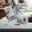 Tượng Rồng Pha Lê Trắng Acrylic 2D Flat Cool Figurine Văn Phòng Tại Nhà Cafe Phòng Studio Trưng Bày Bàn Trang Trí Quà Tặng VN