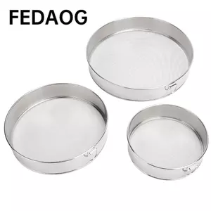FEDAOG 3 Chiếc Bột Sifter, Gương Đánh Bóng 40 Lưới Thép Không Gỉ Bột Sifter, Cạnh Gia Cố Chuyên Nghiệp Burr Free 304 Thép Không Gỉ Bánh Ngọt Pháp Khuôn Nướng Bánh