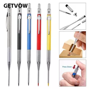 GETVOW Thợ Mộc Bút Chì, Bút Chì Mộc Lỗ Sâu 2.0mm, Kim Loại Cơ Khí Đơn Giản Có Thể Thay Thế Chì Gỗ Đánh Dấu Bút Chì DIY Dụng Cụ Chế Biến Gỗ