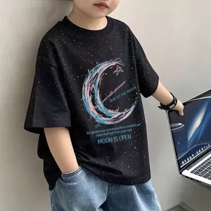 100% Cotton Quần Áo Trẻ Em Bé Trai Trung Lớn Trẻ Em Phiên Bản Hàn Quốc Rời Áo Thun Tay Ngắn Cotton Nguyên Chất Màu Sắc Tương Phản Tie-Dye Boy Top ULXZ