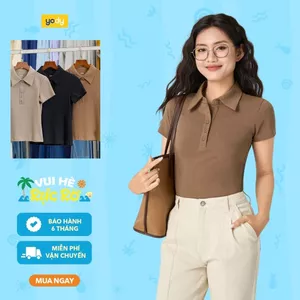 Áo polo nữ nẹp bốn cúc YODY vải mềm mại co giãn 4 chiều WCPO25S106