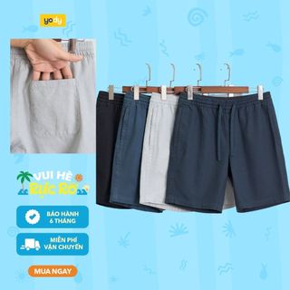 Quần short nam YODY quần đùi chất đũi siêu nhẹ co dãn thấm hút mồ hôi QSM7005 MCCS25S031