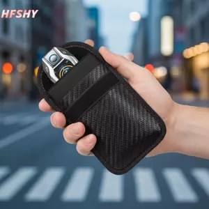 HFSHY Sợi Carbon Chìa Khóa Ô Tô Fob Bảo Vệ RFID Hai Lớp Chống Trộm Tín Hiệu Túi Cho Người Lái Xe Sử Dụng Hàng Ngày VN