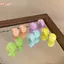HFSHY Kẹo Màu Acrylic Nửa Mái Vòm Bông Tai Sáng Bóng Không Phai Màu Cho Nữ Công Sở Hàng Ngày Mặc VN