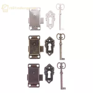 GE 1 Bộ Vintage Tủ Lo Cổ Đồng Padlo Hasp Móc Lo Cổ Lưới VN